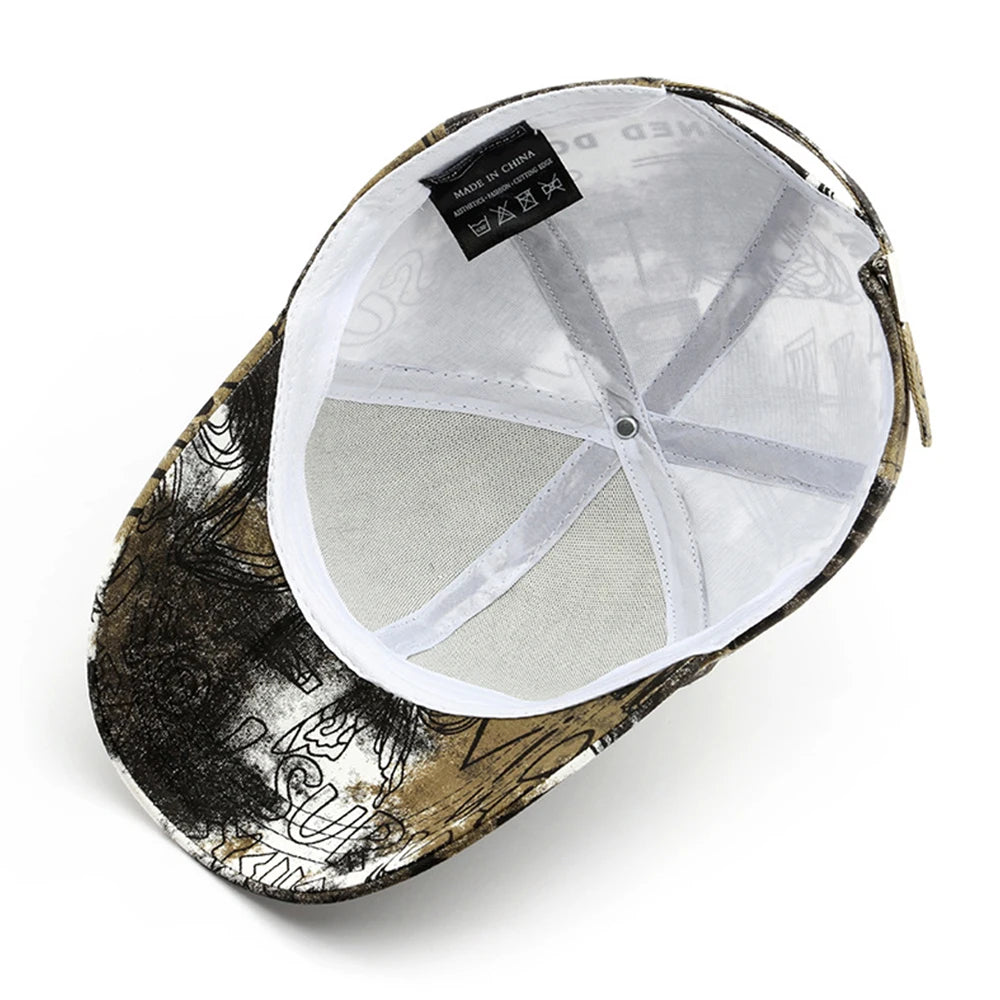 VOIDWEAR SIGNAL_FADE_FS03 graffiti embroidered cotton baseball cap with adjustable strap, unisex four-season streetwear design in multiple colors.