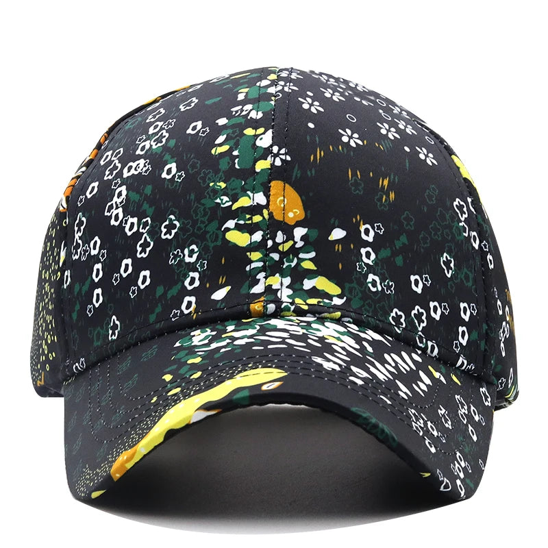 Black washed graffiti snapback cap by VOIDWEAR, featuring ritual-inspired embroidery and adjustable cotton fit, designed for global streetwear style.