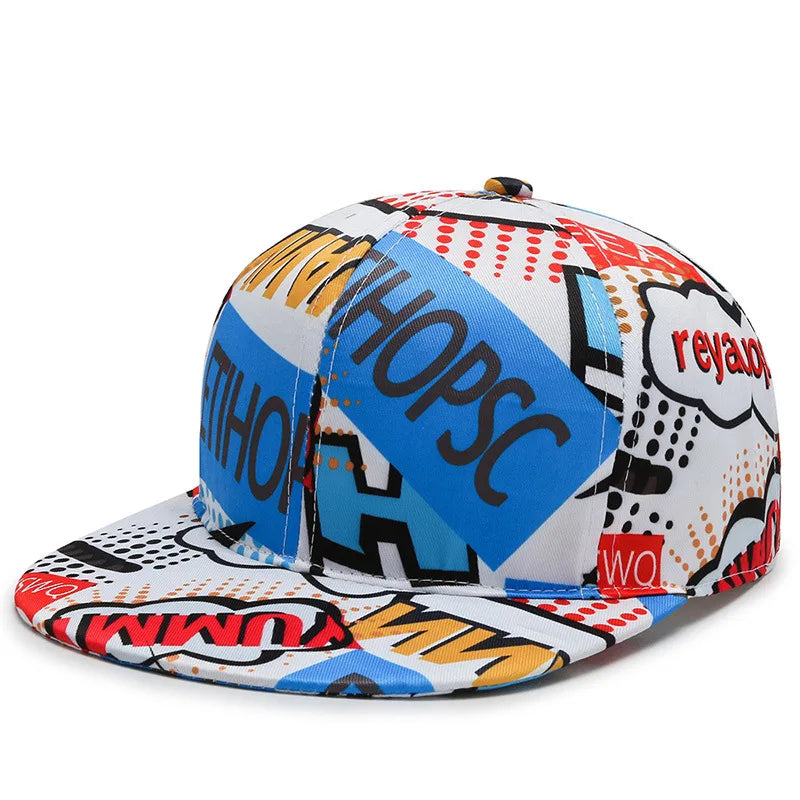 VOIDWEAR SIGNAL_VANISH_07 poker graffiti cotton snapback cap with adjustable strap, photographed in U.S. summer streetwear setting