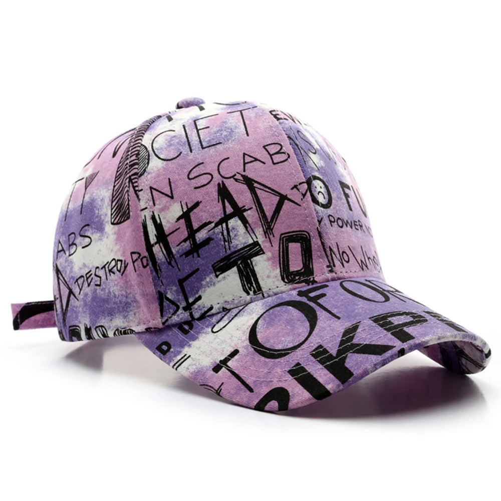 VOIDWEAR SIGNAL_FADE_FS03 graffiti embroidered cotton baseball cap with adjustable strap, unisex four-season streetwear design in multiple colors.