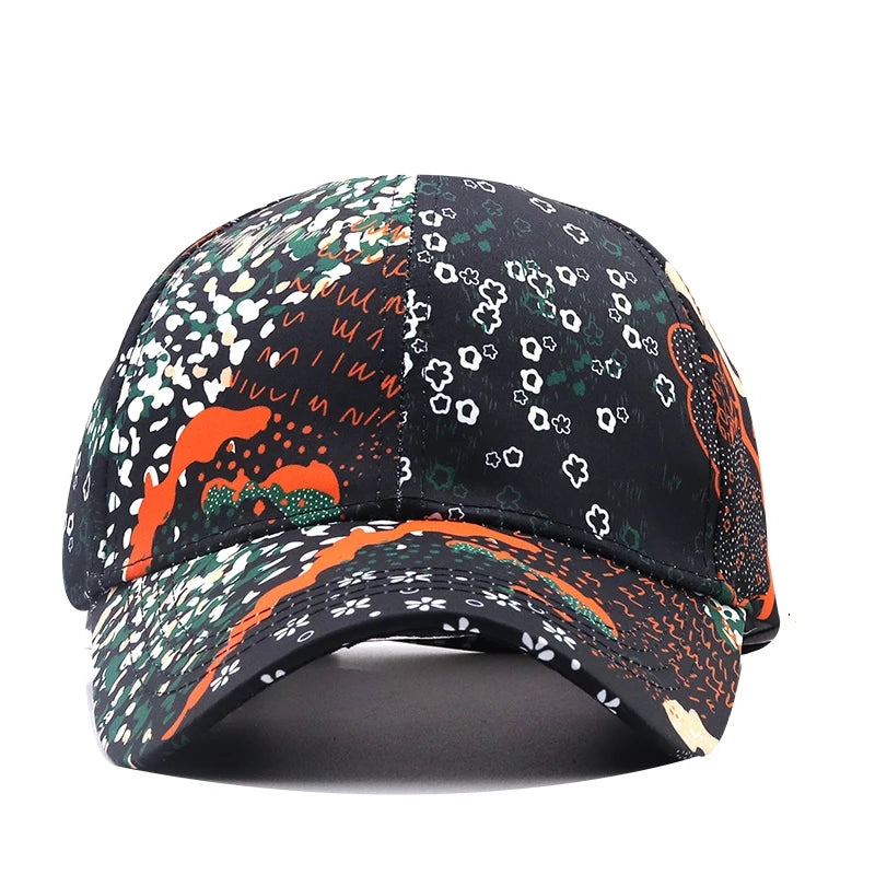 Black washed graffiti snapback cap by VOIDWEAR, featuring ritual-inspired embroidery and adjustable cotton fit, designed for global streetwear style.