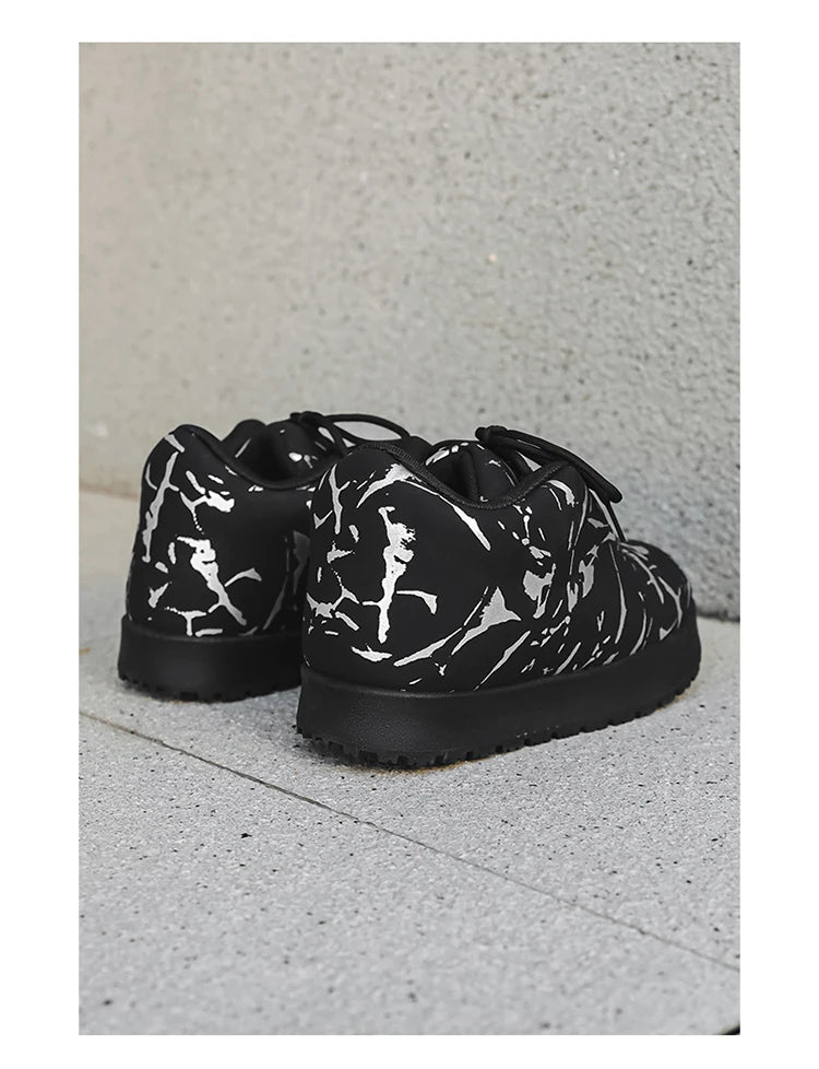 Men’s VOIDWEAR VDR_VANISH_02 shadow winter boots with platform sole, microfiber leather, and ritual-inspired design, styled for urban streetwear
