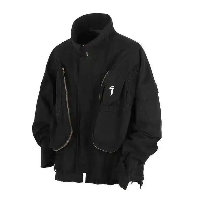 VOIDWEAR VDR_SHDW_07 washed flight jacket in dark punk style with ritual-inspired glyph details for spring/autumn streetwear