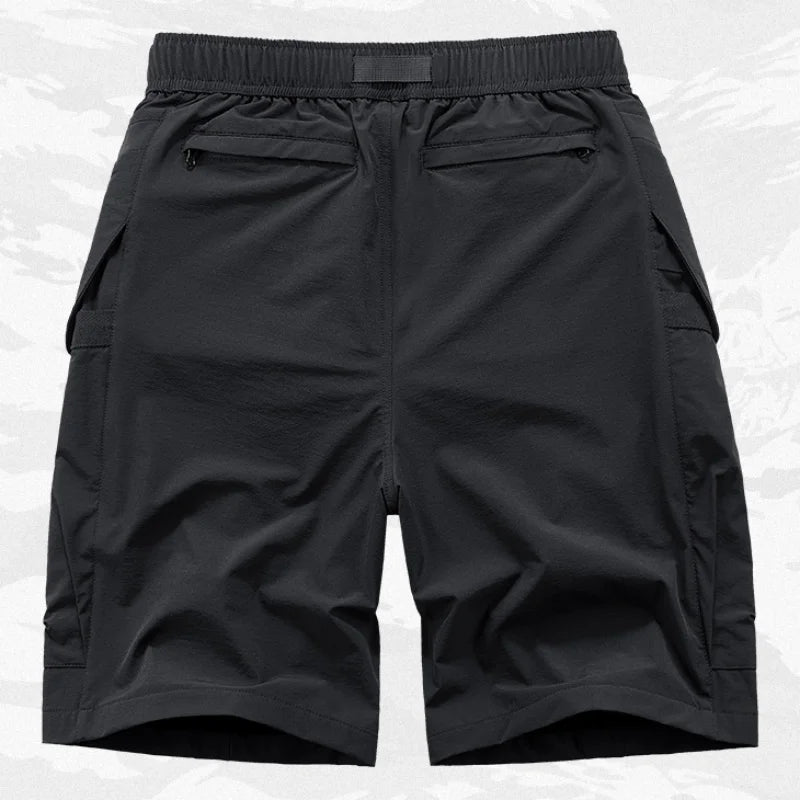 Black shorts on a light gray background