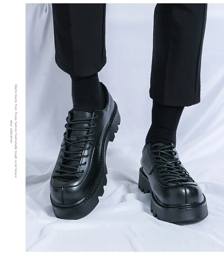VOIDWEAR SIGNAL_VANISH_11 ☰ split leather platform streetwear shoes with lace-up closure and shadow-coded design, optimized for spring and autumn