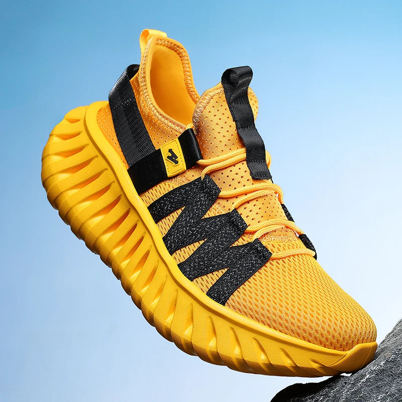 VOIDWEAR SIGNAL_RUN_09 ☰ men’s breathable air mesh running shoes with Flywire tech and EVA sole, ritual-inspired streetwear sneakers