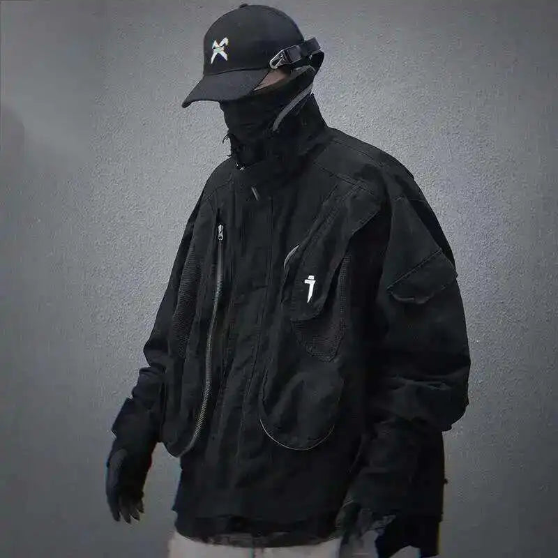 VOIDWEAR VDR_SHDW_07 washed flight jacket in dark punk style with ritual-inspired glyph details for spring/autumn streetwear