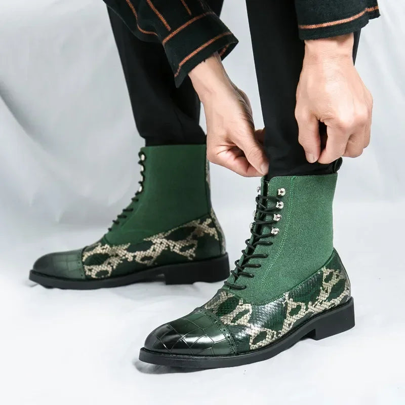 VOIDWEAR SIGNAL_VANISH_09 ☰ Shadow Rider Boots, patent PU leather, EVA insoles, above-ankle winter streetwear motorcycle boots for men