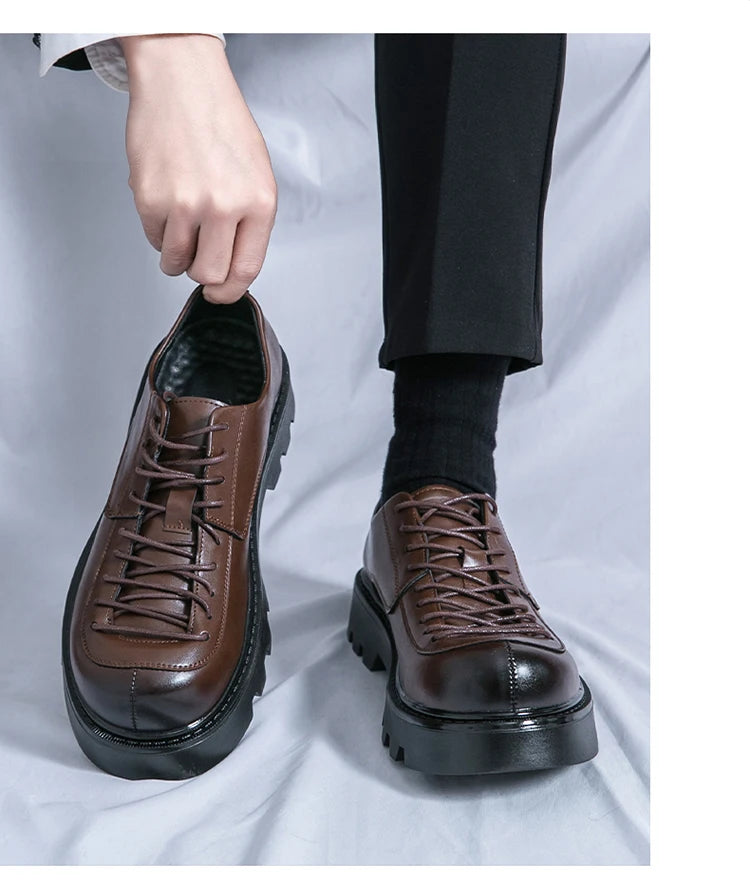 VOIDWEAR SIGNAL_VANISH_11 ☰ split leather platform streetwear shoes with lace-up closure and shadow-coded design, optimized for spring and autumn