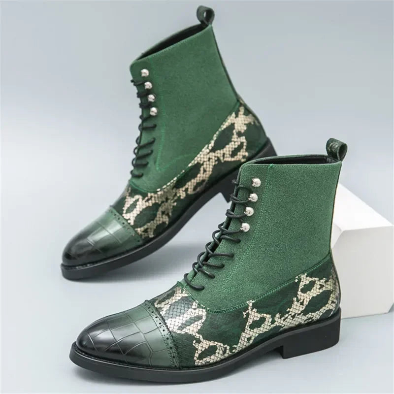 VOIDWEAR SIGNAL_VANISH_09 ☰ Shadow Rider Boots, patent PU leather, EVA insoles, above-ankle winter streetwear motorcycle boots for men
