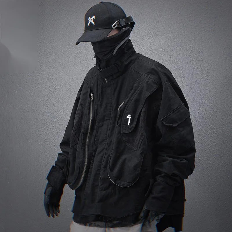 VOIDWEAR VDR_SHDW_07 washed flight jacket in dark punk style with ritual-inspired glyph details for spring/autumn streetwear