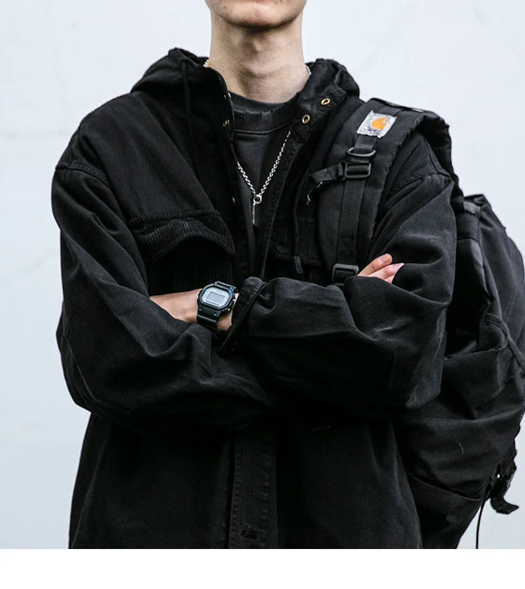 VOIDWEAR VDR_VANISH_07 Shadow ritual-coded vanish-mode streetwear jacket men’s spring autumn cotton oversized utility