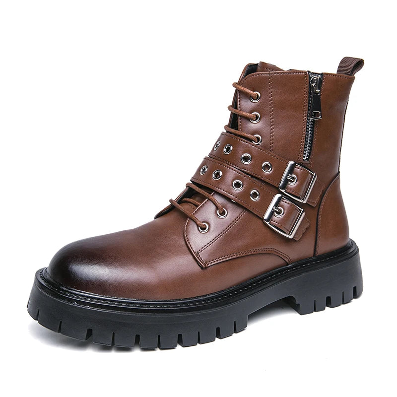 VOIDWEAR SIGNAL_VANISH_07 ☰ Shadow Strider Boots, split leather with EVA sole, winter streetwear for men