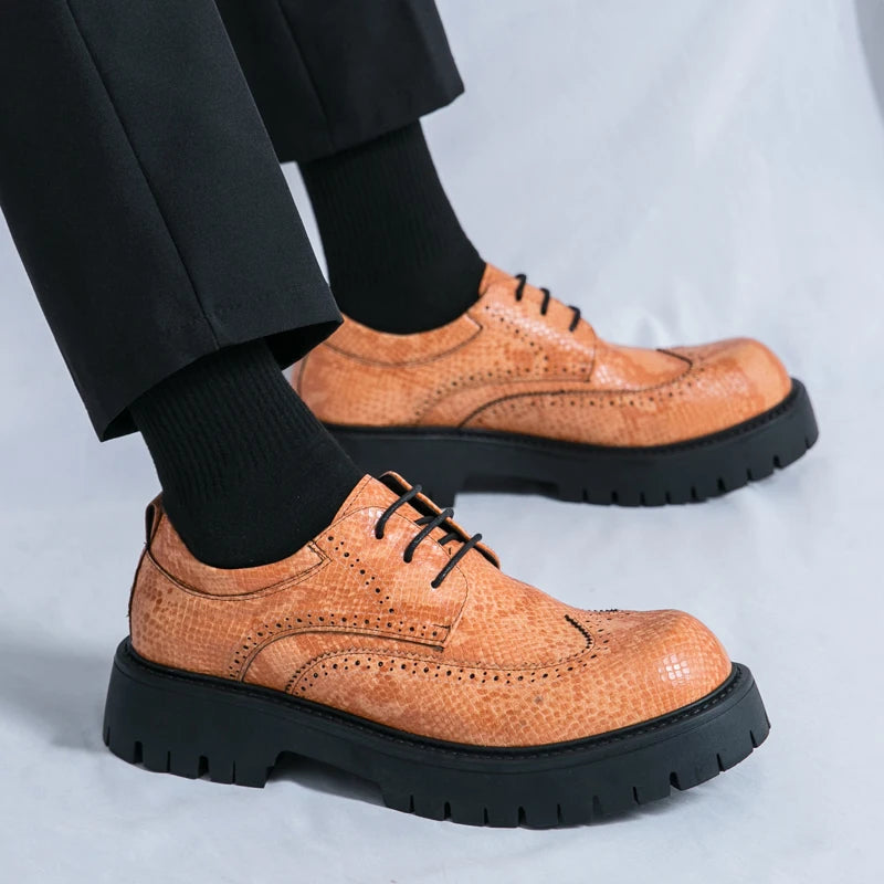 VDR_TRAVEL_23 ∆ men’s retro chunky sole leather shoes, breathable PU insole, casual travel styling, U.S. + EU SEO optimized