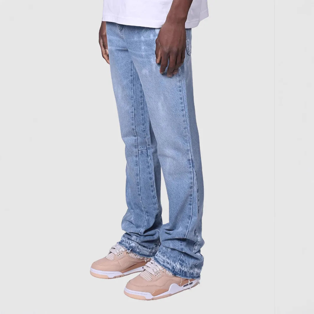 VDR_VANISH_05 ☰ glazed patchwork flare jeans — front view