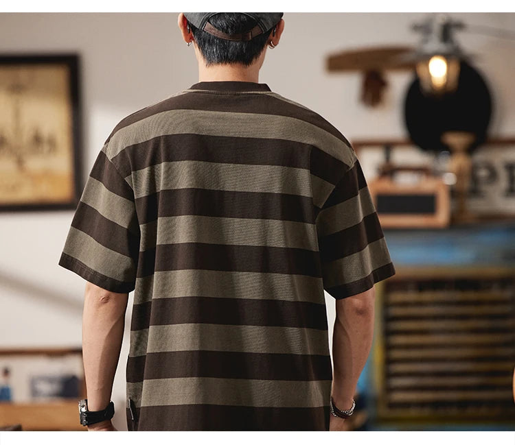 VOIDWEAR striped oversized tee with vanish-mode system, 100% cotton, summer streetwear