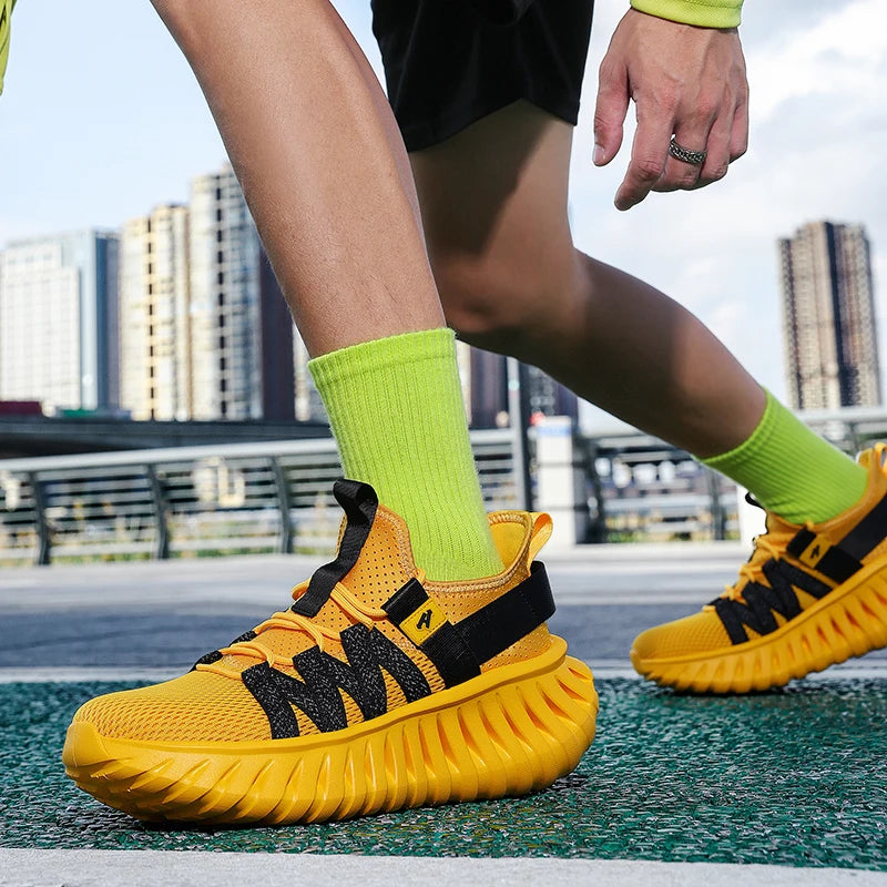VOIDWEAR SIGNAL_RUN_09 ☰ men’s breathable air mesh running shoes with Flywire tech and EVA sole, ritual-inspired streetwear sneakers