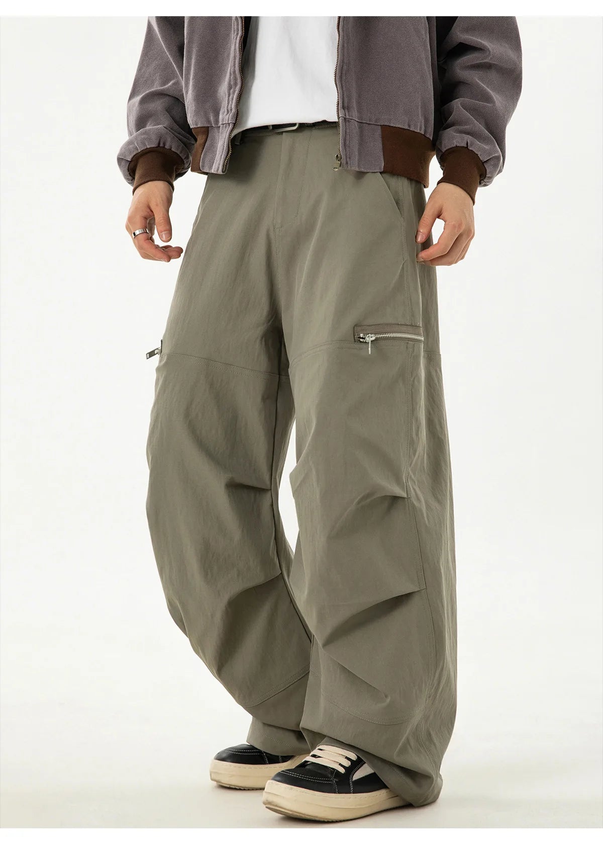VOIDWEAR VDR_SIGNAL_MCHT ☰ pleated machete pants, paratrooper style, tactical zipper, loose fit, symbolic glyph tab