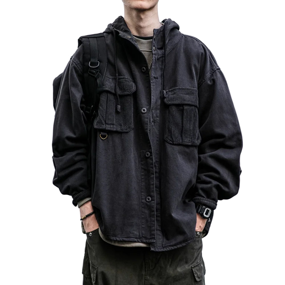 VOIDWEAR VDR_VANISH_07 Shadow ritual-coded vanish-mode streetwear jacket men’s spring autumn cotton oversized utility