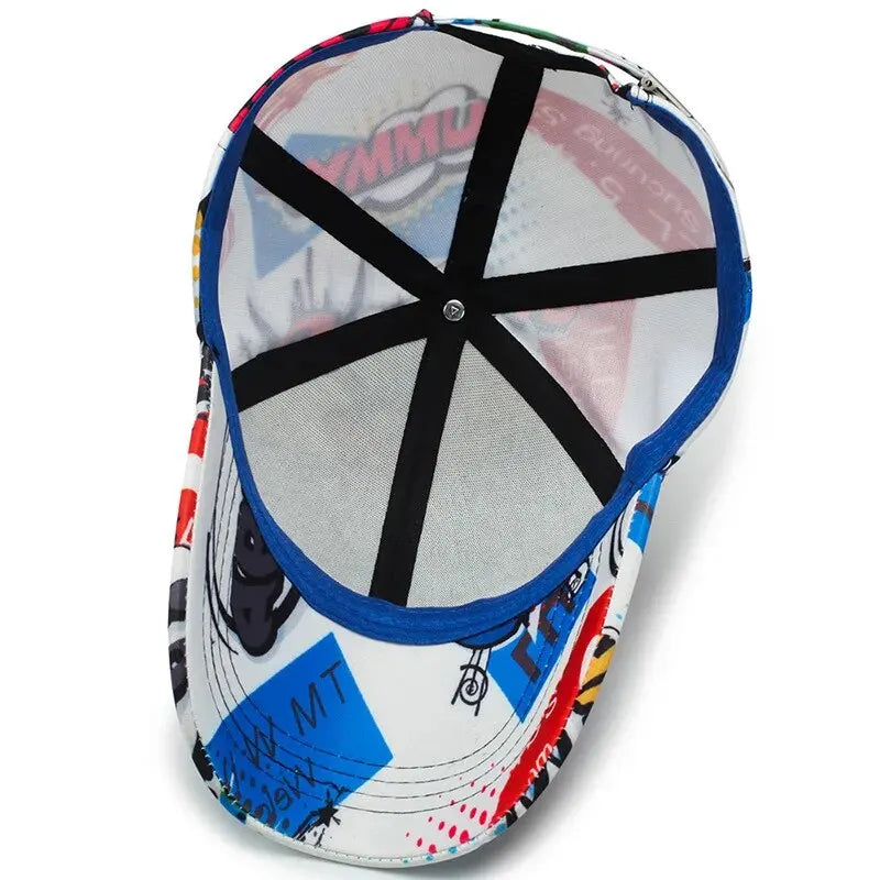 VOIDWEAR SIGNAL_VANISH_09 cotton graffiti baseball cap with adjustable strap, designed for four-season urban streetwear in the U.S. and EU