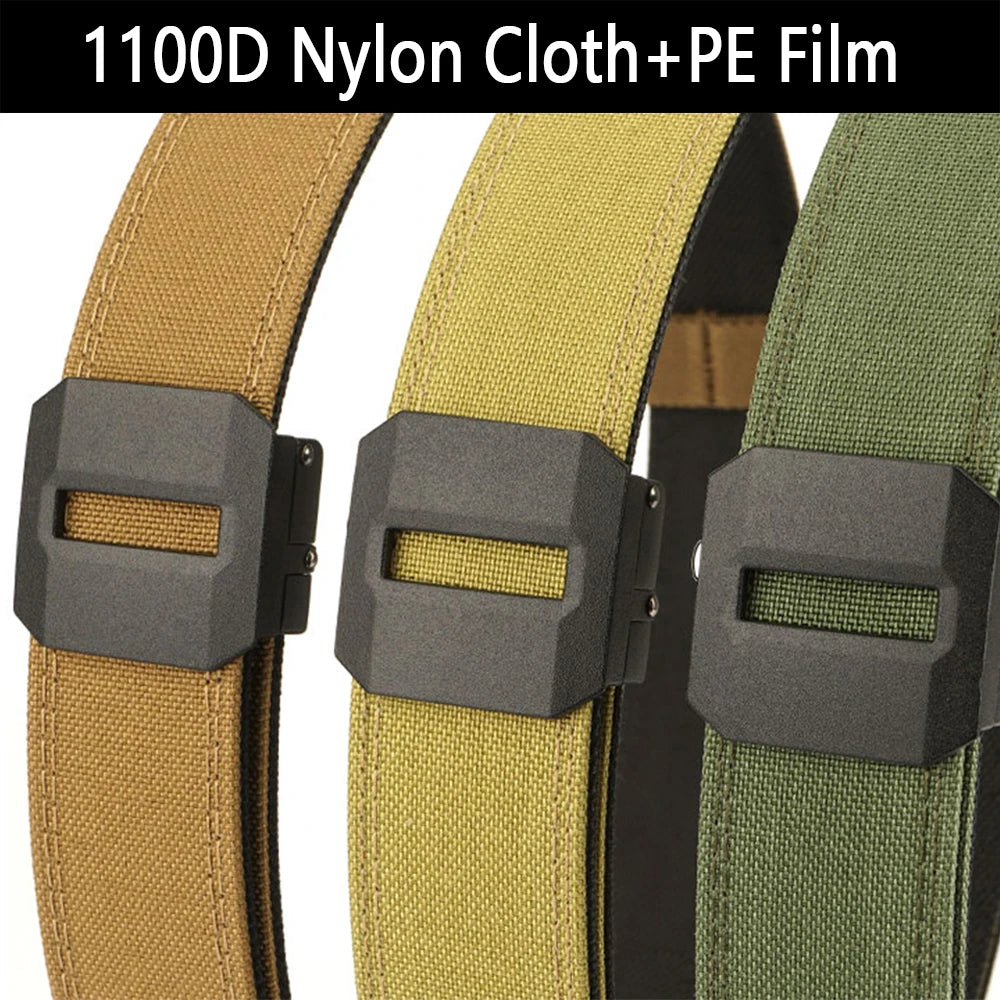 Sleek tactical nylon belt with signal glyph buckle and vanish-mode gradient for minimalist utility