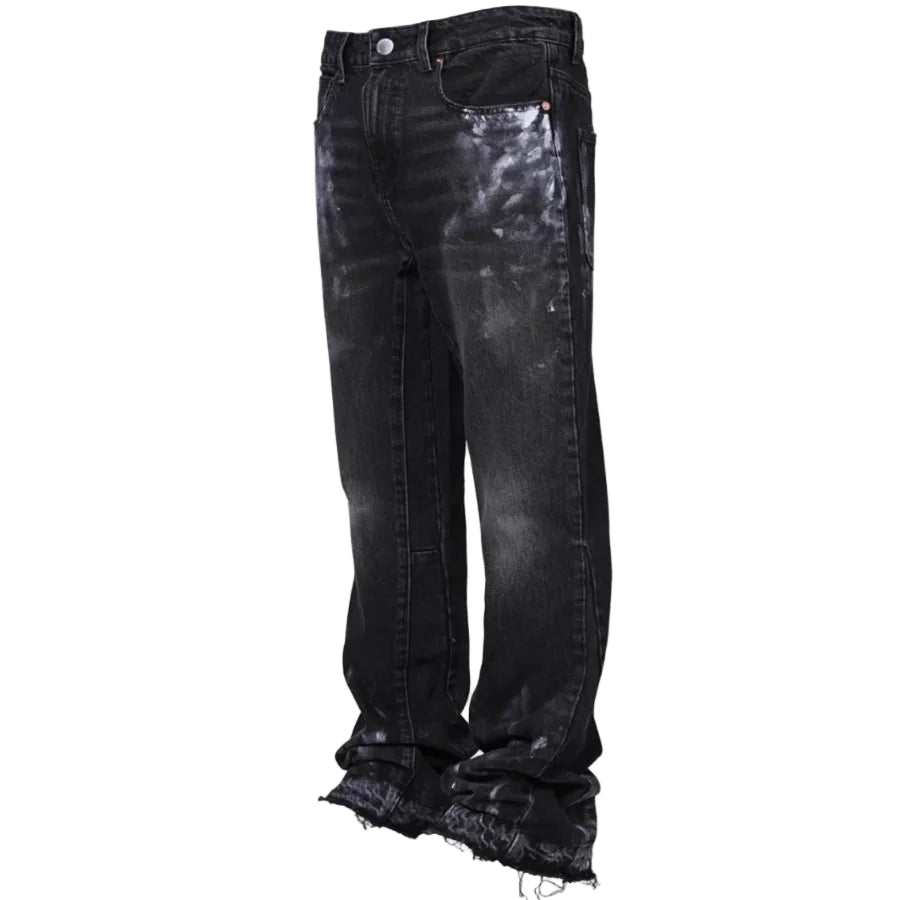 VDR_VANISH_05 ☰ glazed patchwork flare jeans — front view