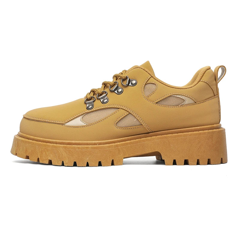 VOIDWEAR SIGNAL_VANISH_10 ☰ ankle-height PU leather boots with platform rubber outsole, mesh lining, and minimalist vanish design for spring/autumn