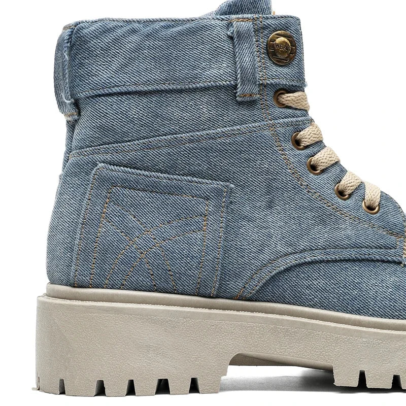VOIDWEAR SIGNAL_VANISH_12 ☰ handmade men’s denim ankle boots with lace-up closure, pigskin insole, and shadow-coded streetwear design