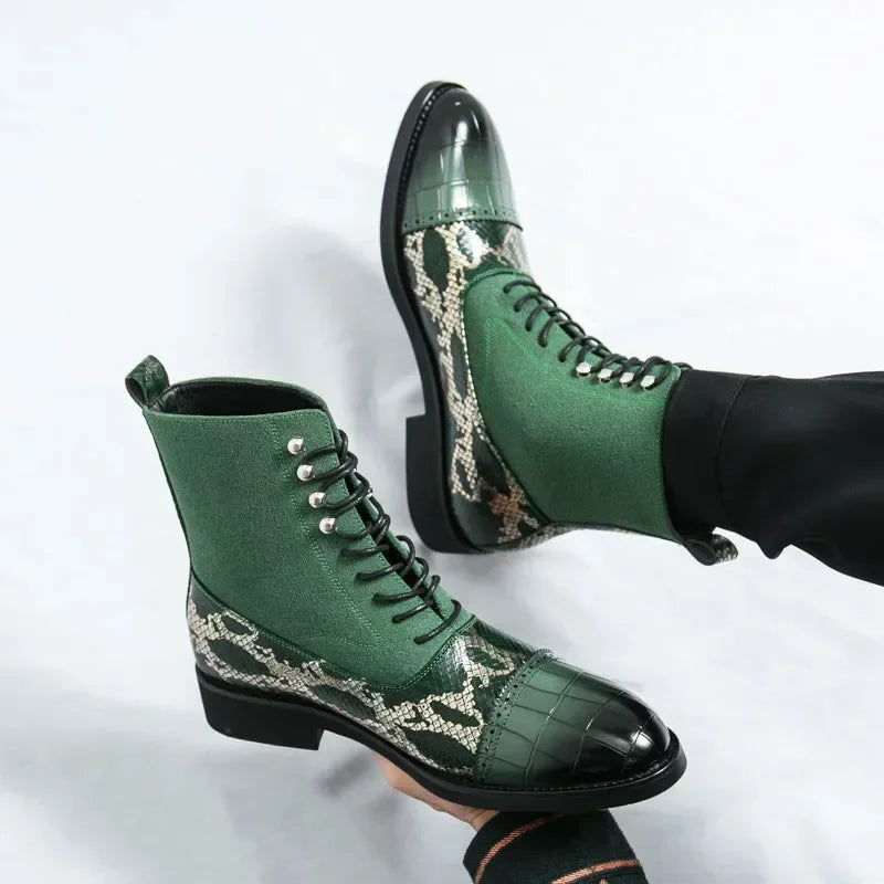 VOIDWEAR SIGNAL_VANISH_09 ☰ Shadow Rider Boots, patent PU leather, EVA insoles, above-ankle winter streetwear motorcycle boots for men