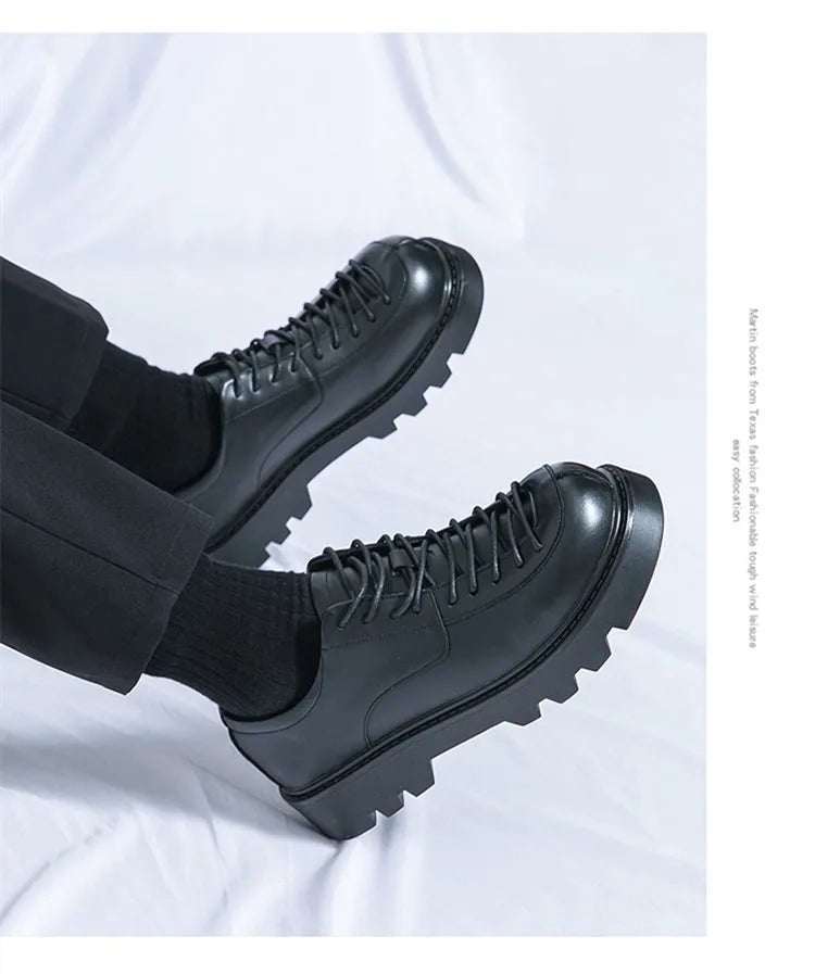 VOIDWEAR SIGNAL_VANISH_11 ☰ split leather platform streetwear shoes with lace-up closure and shadow-coded design, optimized for spring and autumn