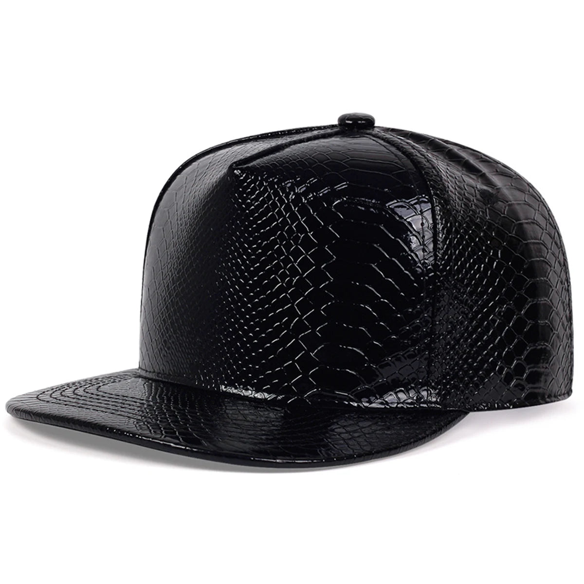 VOIDWEAR VDR_SIGNAL_CAP ☰ python-pattern leather hip-hop cap with adjustable strap and minimalist techwear aesthetic