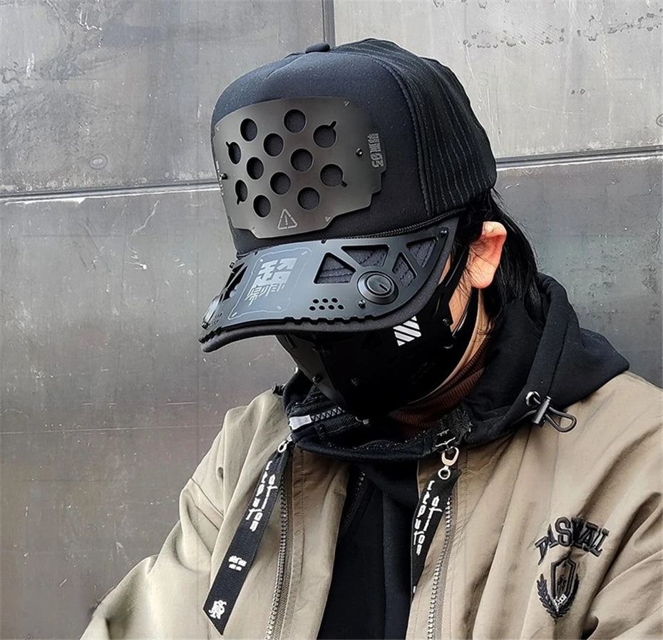 VOIDWEAR VDR_VANISH_09 nylon techwear cap, unisex tactical streetwear hat for all-season urban motion and ritual-inspired styling.