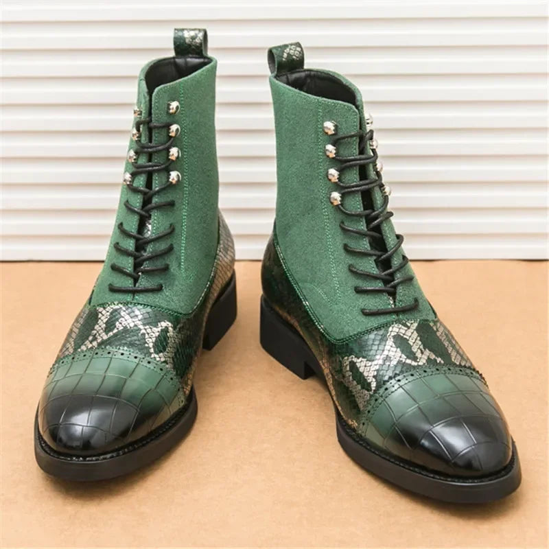 VOIDWEAR SIGNAL_VANISH_09 ☰ Shadow Rider Boots, patent PU leather, EVA insoles, above-ankle winter streetwear motorcycle boots for men