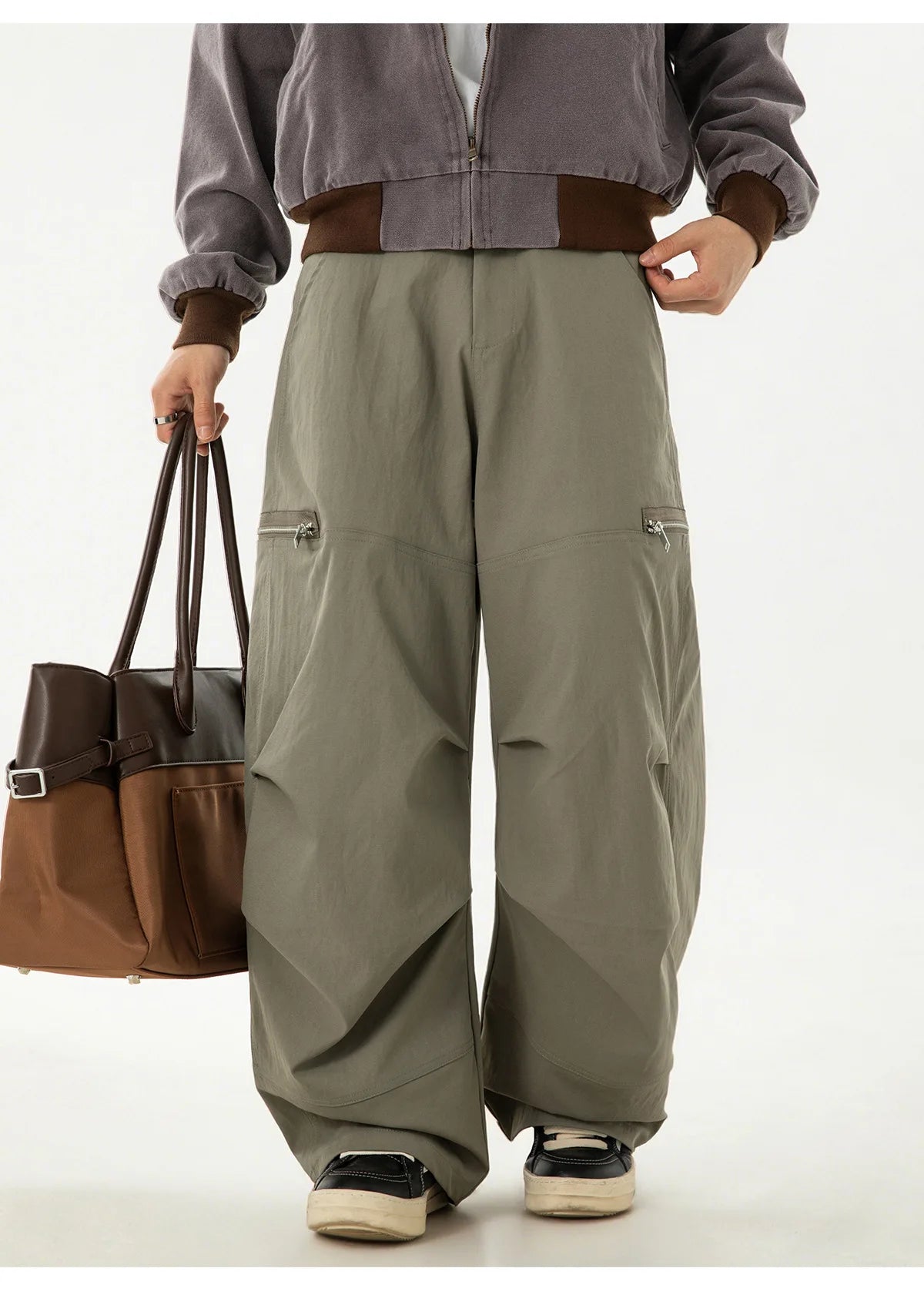 VOIDWEAR VDR_SIGNAL_MCHT ☰ pleated machete pants, paratrooper style, tactical zipper, loose fit, symbolic glyph tab