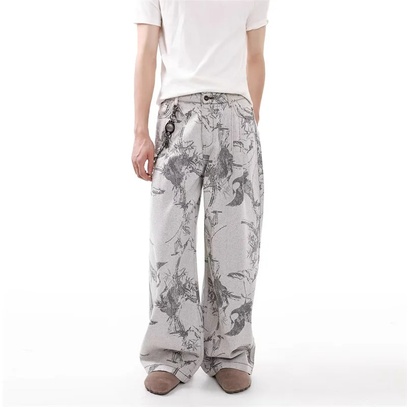 VOIDWEAR VDR_VANISH_07 Eclipse goth graphic baggy jeans washed gray patchwork Y2K streetwear