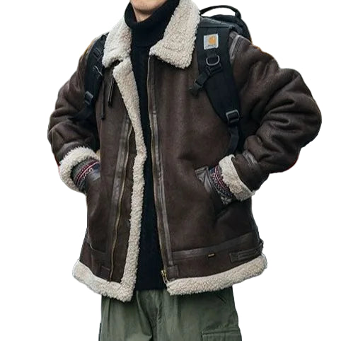 VOIDWEAR SIGNAL_VANISH_09 ☰ jacket worn in Berlin winter street alley, patchwork cotton-padded structure visible under cold light.