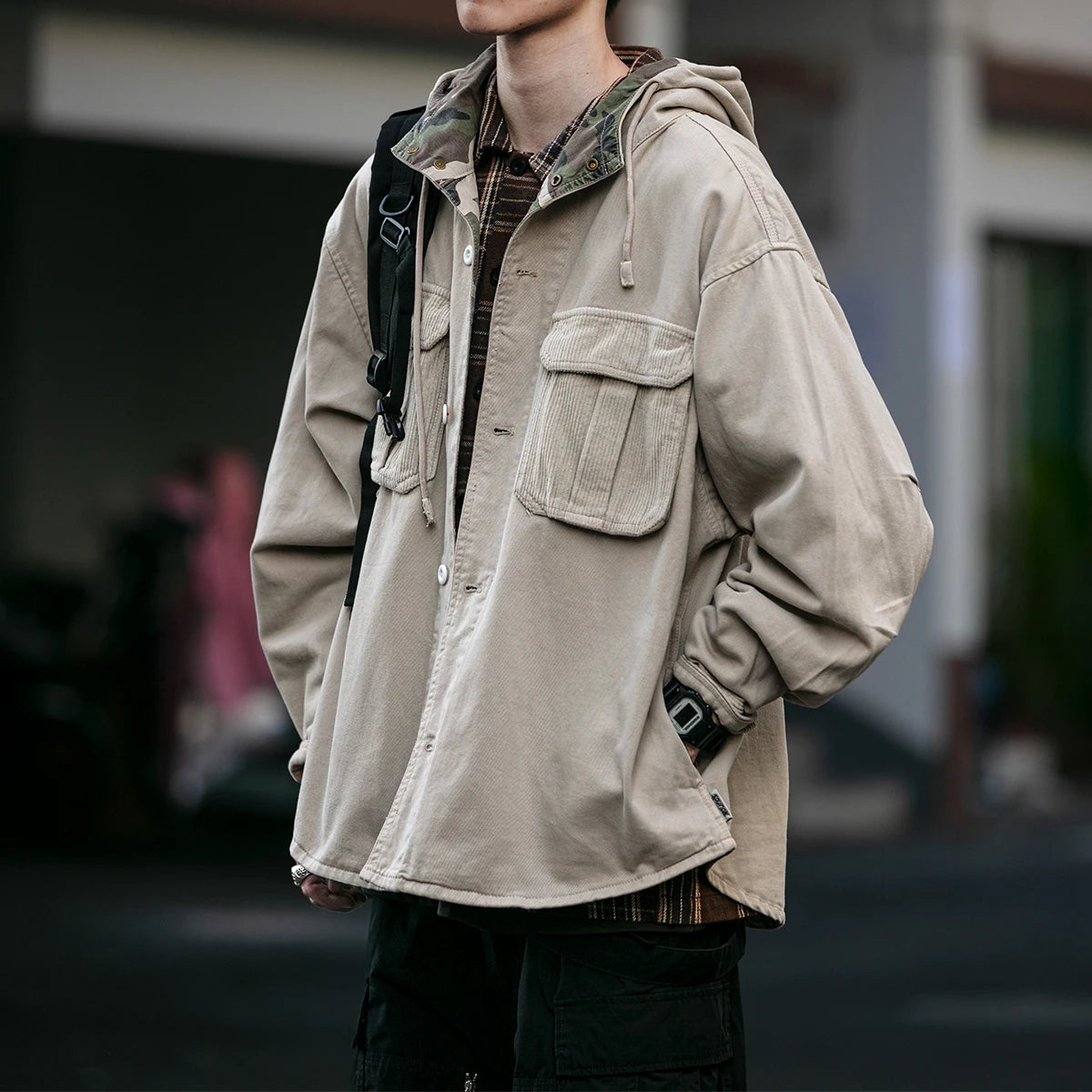 VOIDWEAR VDR_VANISH_07 Shadow ritual-coded vanish-mode streetwear jacket men’s spring autumn cotton oversized utility