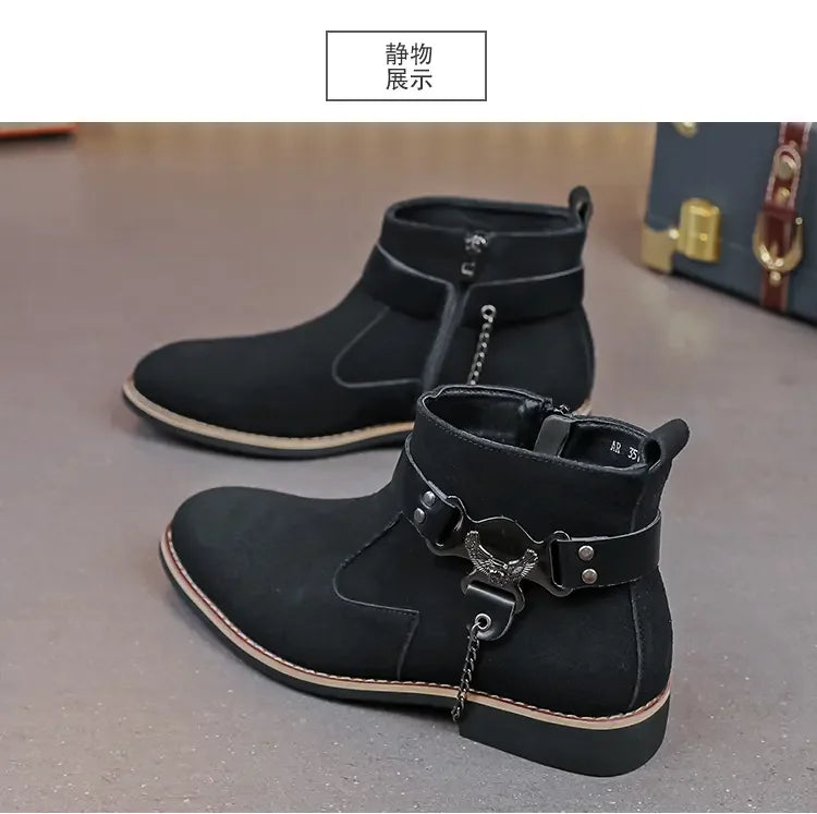 VOIDWEAR SIGNAL_VANISH_09 ☰ waterproof PU suede Chelsea-inspired streetwear boots with lace-up closure and ritual shadow-tech aesthetic