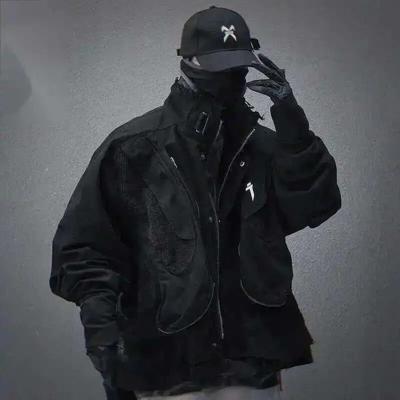 VOIDWEAR VDR_SHDW_07 washed flight jacket in dark punk style with ritual-inspired glyph details for spring/autumn streetwear