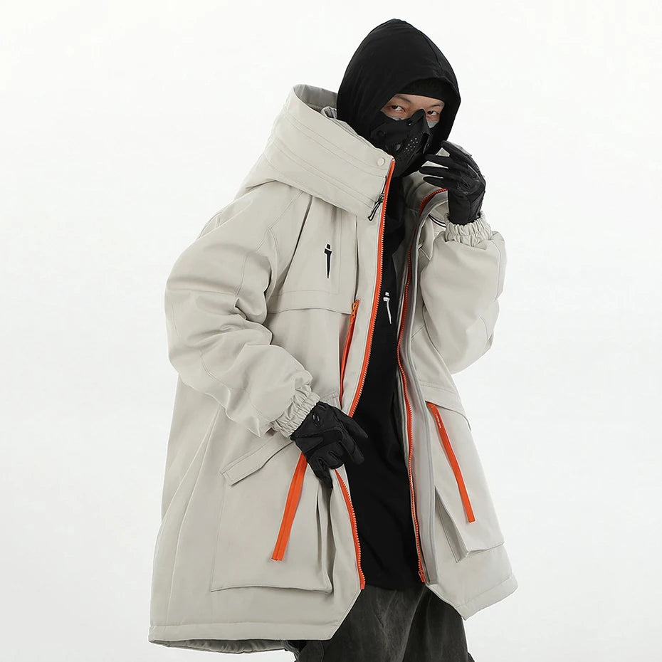 VOIDWEAR VANISH_OPS_07 oversized hooded tactical parka with thermal fill and multi-pocket design for winter streetwear in urban and outdoor settings