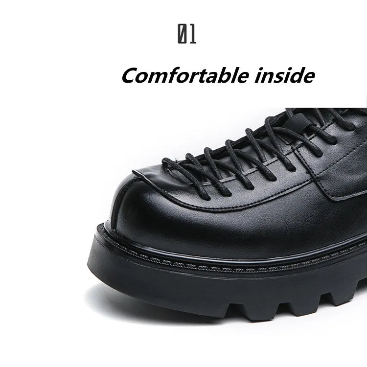 VOIDWEAR SIGNAL_VANISH_11 ☰ split leather platform streetwear shoes with lace-up closure and shadow-coded design, optimized for spring and autumn