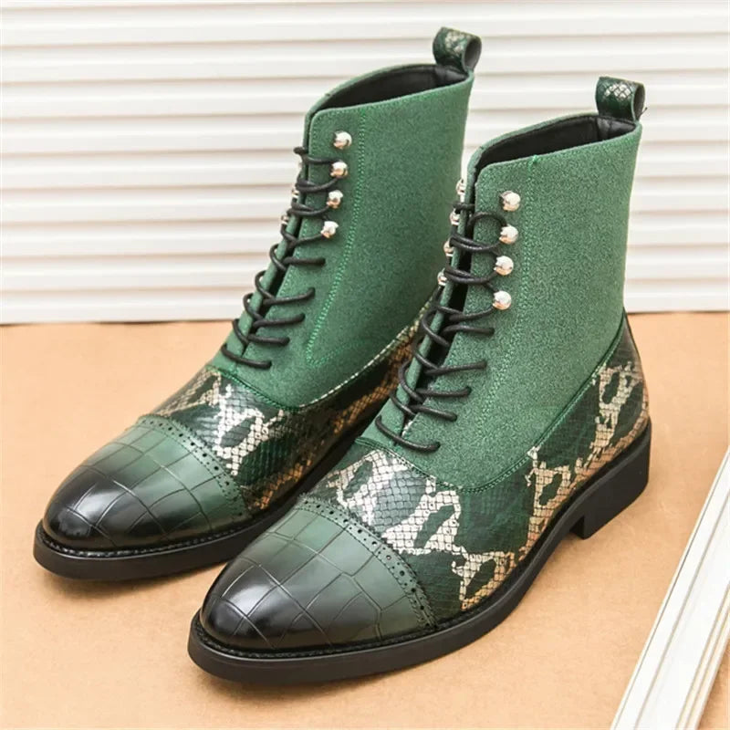 VOIDWEAR SIGNAL_VANISH_09 ☰ Shadow Rider Boots, patent PU leather, EVA insoles, above-ankle winter streetwear motorcycle boots for men