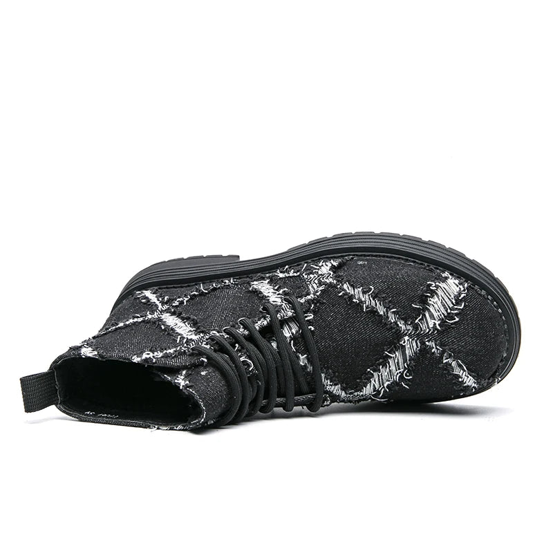 Black and white patterned sneaker on a white background