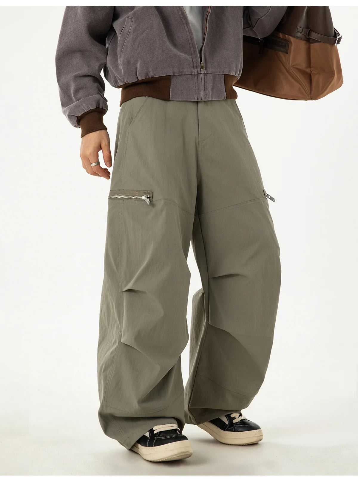 VOIDWEAR VDR_SIGNAL_MCHT ☰ pleated machete pants, paratrooper style, tactical zipper, loose fit, symbolic glyph tab