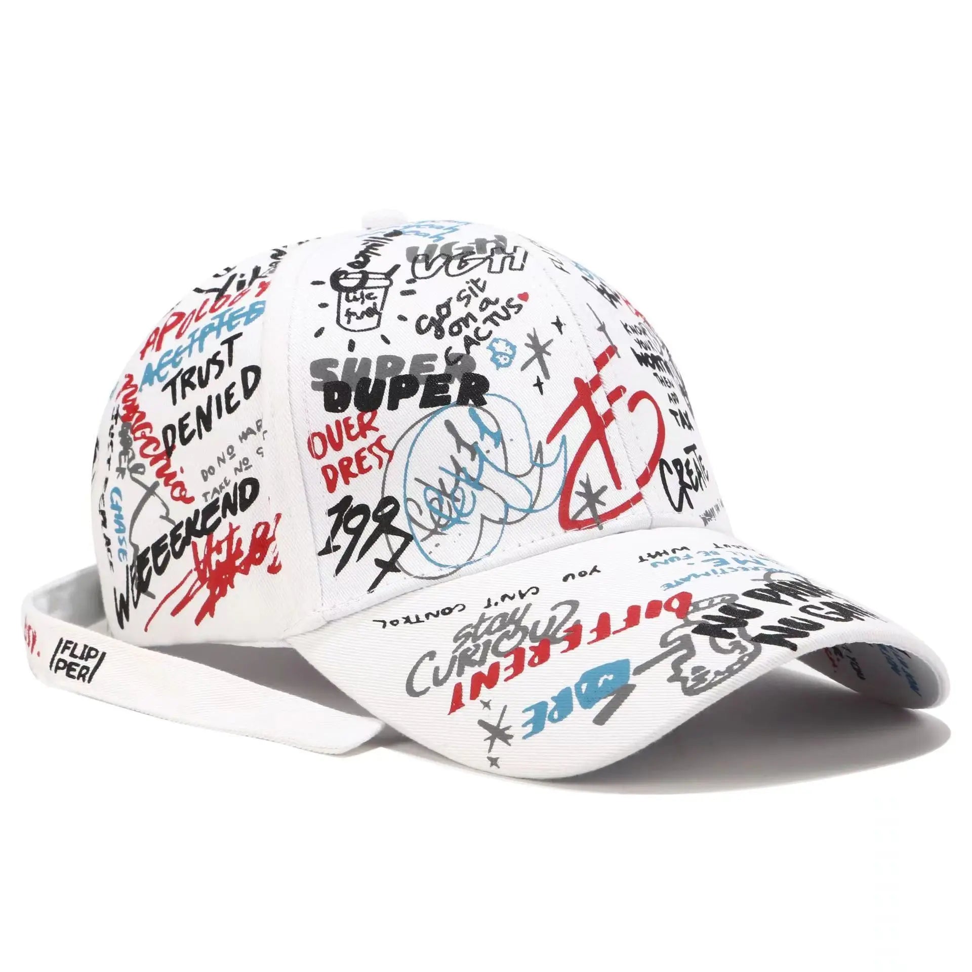 VOIDWEAR SIGNAL_VANISH_05 graffiti print cotton baseball cap with adjustable strap, designed for urban summer shadow-motion style