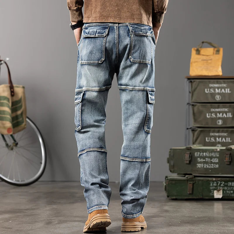 VDR_VANISH_WL ☰ wide-leg cargo jeans — side view — midweight denim