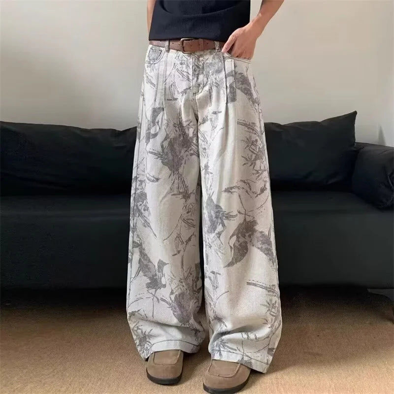 VOIDWEAR VDR_VANISH_07 Eclipse goth graphic baggy jeans washed gray patchwork Y2K streetwear