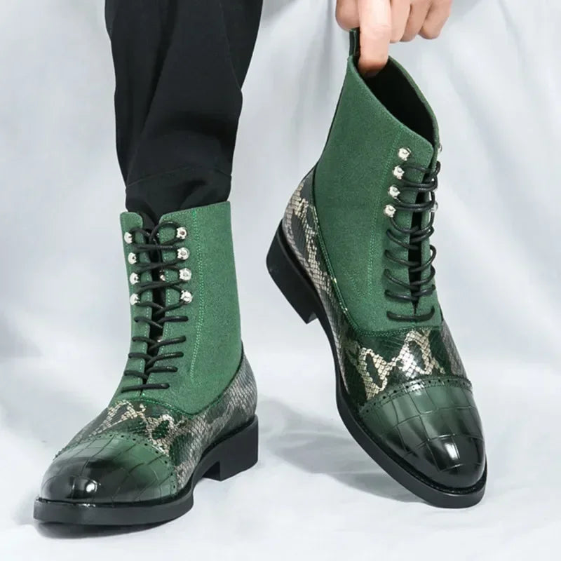VOIDWEAR SIGNAL_VANISH_09 ☰ Shadow Rider Boots, patent PU leather, EVA insoles, above-ankle winter streetwear motorcycle boots for men