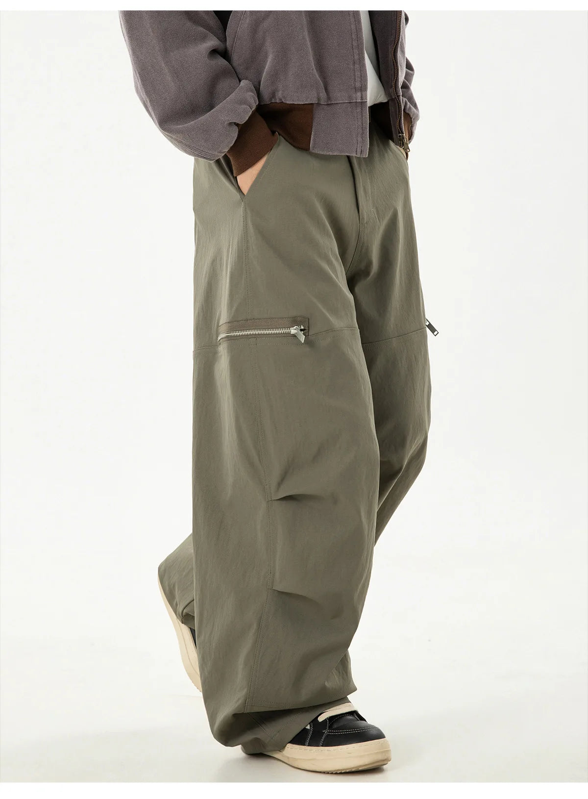 VOIDWEAR VDR_SIGNAL_MCHT ☰ pleated machete pants, paratrooper style, tactical zipper, loose fit, symbolic glyph tab