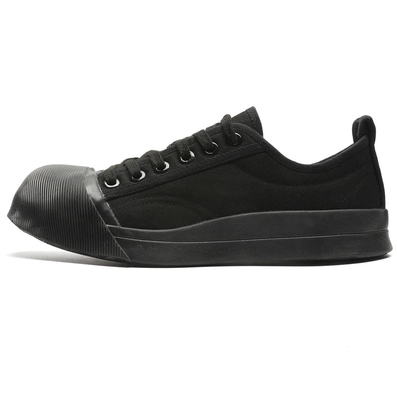 Black sneaker with a white background
